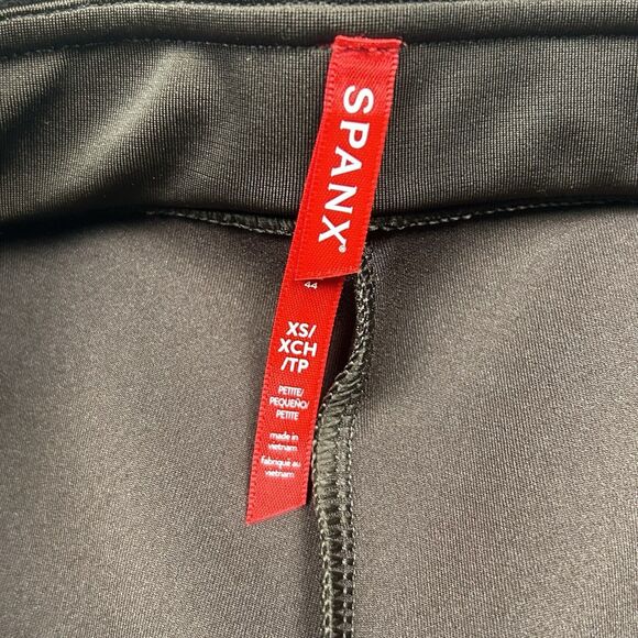 SPANX XS Petite Faux Suede High Waisted 20322R Chocolate Brown Slimming Leggings - Picture 6 of 12